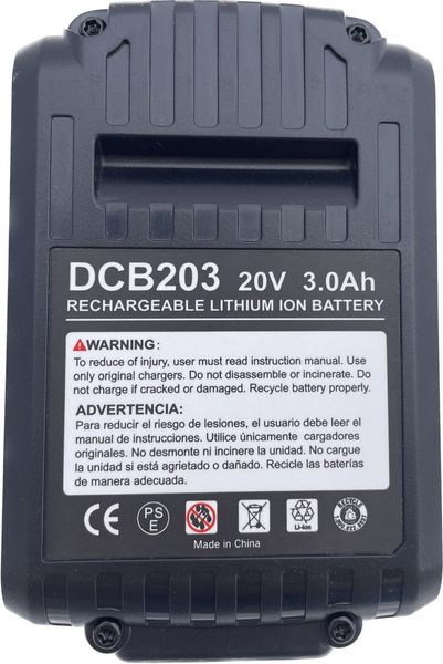 Аккумулятор для DeWalt DCB230 MAX от Power Profi 3000 mAh 18/20В DCB, DCB203G, DCB240, DCB203BT, DCB204BT, DCB187 DCB200-3 фото